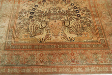 Load image into Gallery viewer, 7x10 Fine Rare Antique Traditional Rug Vase Lions Birds Beige 224cmx305cm C.1870
