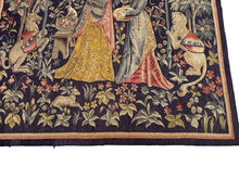 Load image into Gallery viewer, Antique French Aubusson Tapestry Rare Wool &amp; Silk  Renaissance c.1890 132x155cm
