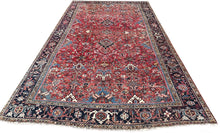 Load image into Gallery viewer, Antique Herriz Serrapi Rug Geometric 8x11 Carpet Red Rug 239cmx336cm c. 1920

