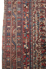 Load image into Gallery viewer, 6x9 Rare Antique Shirrazz Rug 1910 Tribal Wool Foundation Geometric Allover
