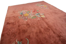 Load image into Gallery viewer, Rare Antique Art Deco Rug Antique Chinese 6X9 Rug 178x 262cm Pink C.1930

