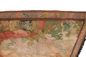 Antique French Tapestry Handmade Tapestry 5x5 Water Well  147cm x 147cm C.1920