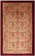 Load image into Gallery viewer, 10x17 Rare Vintage Arts &amp; Crafts Rug Bird Area Rug  Signed 297cmx508cm Pink
