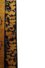 Load image into Gallery viewer, 4x7 Antique Art Deco Rug Antique Chinese Rug Walter Nichols Gold Black 122x203cm
