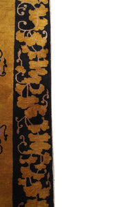 4x7 Antique Art Deco Rug Antique Chinese Rug Walter Nichols Gold Black 122x203cm