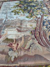 Load image into Gallery viewer, 5x7 Antique French Tapestry Verdure Signed 1880 Wool &amp; Silk 153cm x 201cm
