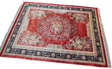 Load image into Gallery viewer,  8x11 Rare Vintage Art Deco Rug Silk Chinese Rug Art Nouveau Handmade Rug Pink
