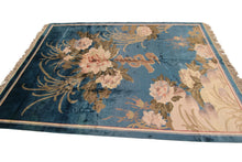 Load image into Gallery viewer, Rare Vintage Art Nouveau Rug Silk Chinese Rug 6X9 C.1960 Art Deco 183cmx269cm
