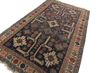Load image into Gallery viewer, 4X6 Authentic Antique Caucasian Shirvan Rug Geometric  Blue 127cmX175cm C1890
