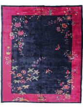 Load image into Gallery viewer, 9x12 Fine  Antique Art Deco Rug Walter Nichols 275cmx348cm Blue Carpet C. 1920

