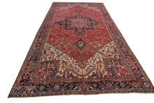 Load image into Gallery viewer, 10x15 Rare Antique Rug Herizz Serappi Handmade Rug  Geometric 287cmx469cm C.1930
