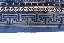 Load image into Gallery viewer, 8x11 Vintage Art Deco Rug Dragon Heads Bats Chinese 251cm x335cm Blue Rug c.1960
