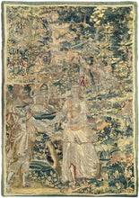 Load image into Gallery viewer, 4x6 Antique Flemish Tapestry Wool &amp; Silk Verdure Abstract 17th century
