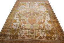 Load image into Gallery viewer, Rare Antique Silk Seraapi Rug Fine Ivory 4x5 4x6 Herriz Rug 100% Silk Tapestry
