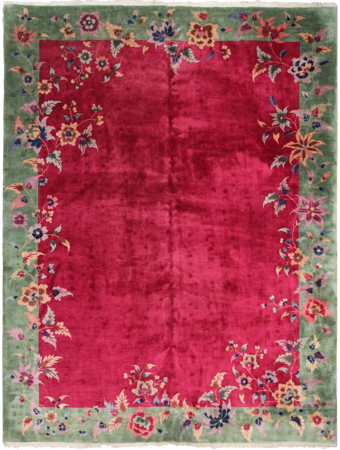 9x12 Rare Antique Art Deco Rug Walter Nichols Purple Chinese Rug 275cm x 351cm