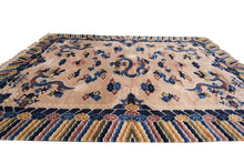 Load image into Gallery viewer, 5x8 Vintage Art Deco Rug Dragon Rug Chinese Peking Rug Beige 153cm x 244cm
