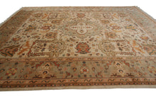 Load image into Gallery viewer, 9x12 Vintage Authentic Turkish Oushak Rug Rare Arts &amp; Crafts Beige 269cmx350cm 
