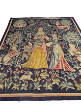 Load image into Gallery viewer, 4&#39;X5&#39; Antique French Tapestry  Rare Wool &amp; Silk  Renaissance c.1890 132x155cm
