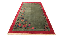 Load image into Gallery viewer, 4x6 Rare Tree of Life Antique Art Deco Rug Chinese Rug Antique Chinese Rug 1920
