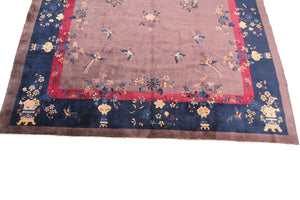 Rare Antique Art Deco Rug Chinese Rug Walter Nichols 10x14 Bird 305x437cm c.1920