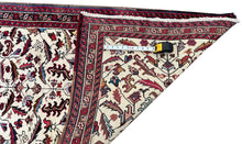 Load image into Gallery viewer, Antique Herriz Serrapi Runner Rug 3x11 Handmade Ivory Rug 92cmx343cm C. 1930
