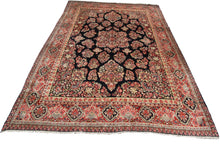 Load image into Gallery viewer, Antique Rug Exquisite Mohajjeran Handmade Rug Navy 1920 Authentic 9x12
