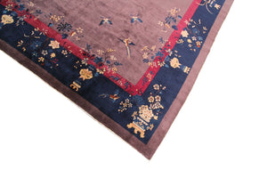 Rare Antique Art Deco Rug Chinese Rug Walter Nichols 10x14 Bird 305x437cm c.1920