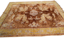 Load image into Gallery viewer, Antique Dragon Rug Chinese Peking Khotan Tapestry 4x6 Brown 130cmx191cm  C.1880
