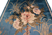 Load image into Gallery viewer, Rare Vintage Art Nouveau Rug Silk Chinese Rug 6X9 C.1960 Art Deco 183cmx269cm
