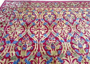 13x16  Vintage Large Art Deco Rug Art Nouveau Rug European Arts & Crafts Rug 