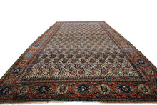 Load image into Gallery viewer, 4x6 Rare Antique Fereggann Fine Rug Geometric Navy Blue 130cmx188cm C.1880 
