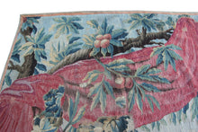 Load image into Gallery viewer,  5x5 18th Century Tapestry Antique Tapestry Flemish Tapestry Wool &amp; Silk Verdure

