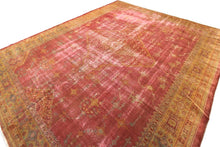 Load image into Gallery viewer, 9x12 Rare Authentic Antique Turkish Oushak Pink Rug 300cm x 345cm Rug  
