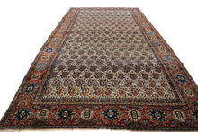 Load image into Gallery viewer, 4x6 Rare Antique Fereggann Fine Rug Geometric Navy Blue 130cmx188cm C.1880 
