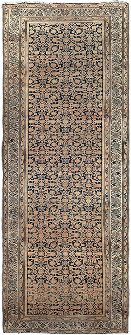 Antique Geometric Tribal Rug Handmade Runner Rug 1890 4x10ft 107cm x 295cm
