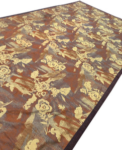 8X13 Vintage Art Nouveau Tapestry Fabric Abstract Rug  "Einstein Moomjy"  C.1955