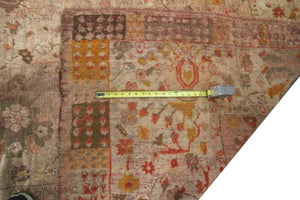 Antique Turkish Fine Rare ANGORA Oushak Rug Beige Rose 10x15 C.1870 300x452cm