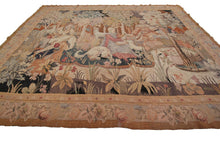 Load image into Gallery viewer, 7X8 Rare Antique French Tapestry Human Tapestry  Animals 203cm x 244cm c.1910
