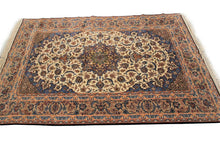Load image into Gallery viewer, Fine 5X8 Esfaahaan Rug Beautiful Kork Wool &amp; Silk Authentic Rug 142cmx239cm
