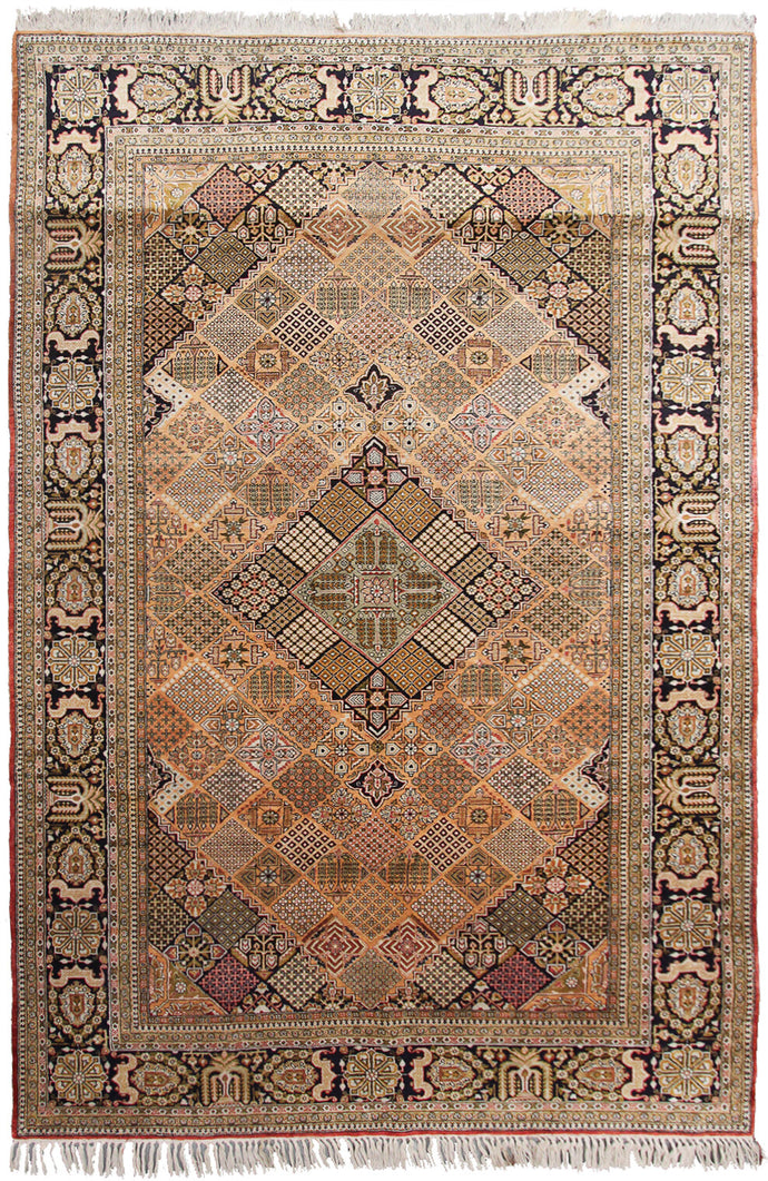 5x8 Rare Fine Silk Authentic Oriental Handmade Rug Garden Snowflake 137x244cm