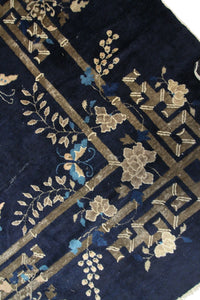  13x18 Rare Antique Peking Chinese Art Deco Rug Museum Quality Blue c.1870  