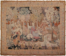 Load image into Gallery viewer, 7X8 Rare Antique French Tapestry Human Tapestry  Animals 203cm x 244cm c.1910

