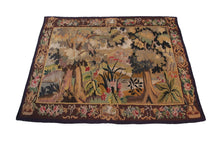 Load image into Gallery viewer, 5X7 Antique Tapestry Verdure Tapestry Large Handmade French Tapestry  1900

