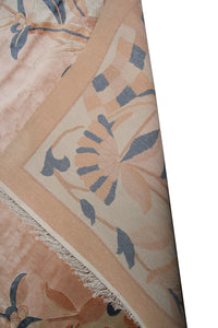 Rare Vintage Art Deco Rug Silk Chinese Rug Art Nouveau Handmade Rug Pink 8x11