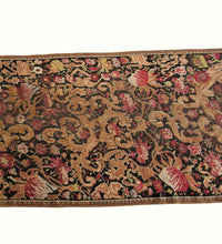 Load image into Gallery viewer, 4x19 Antique Runner Caucasian Karabagh Runner Rug Rare Wool Handmade Black 1870
