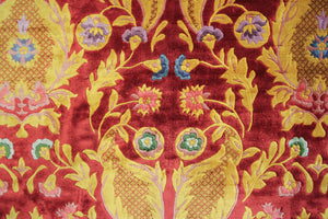5X8 Vintage Art Nouveau Rug Silk Chinese Rug C.1965 Art Deco Red 155cmx239cm