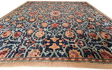 Load image into Gallery viewer, Vintage European Arts &amp; Crafts Rug Donegal Design Blue 300cmx359cm 10x12 C.1950
