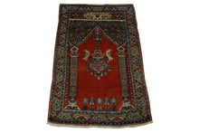 Load image into Gallery viewer, 3x4 Antique Traditional Oriental Rug HandmadeTapestry  Red C.1900
