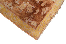 Load image into Gallery viewer, Antique Dragon Rug Chinese Peking Khotan Tapestry 4x6 Brown 130cmx191cm  C.1880
