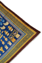 Load image into Gallery viewer, Antique Chinese Art Deco Rug Ninghshia Rug Guardian Lions Peking Blue 8X9 C.1900
